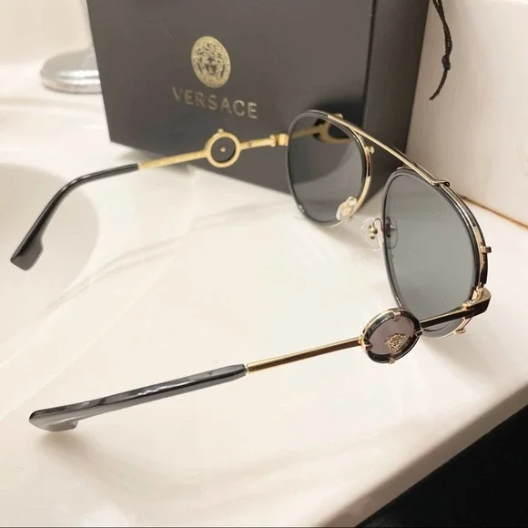 VERSACE Medusa head  Sunglasses VE2232 Dark Grey, Size 61-18/145 new with box - Picture 11 of 13